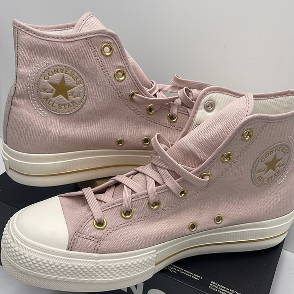Converse WMNS CTAS LIFT HI
FLUSH STONE/EGRET/GOLD A10431C Platforms Sneakers - Picture 10 of 16